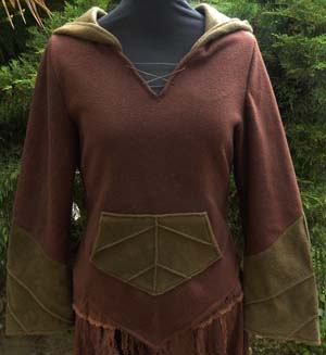 Pull Polaire Elfique "Lichen" Capuche Lutin